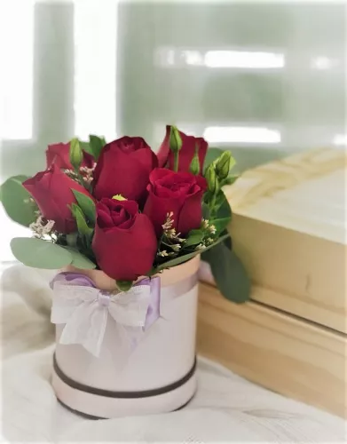 Red Roses with Box 