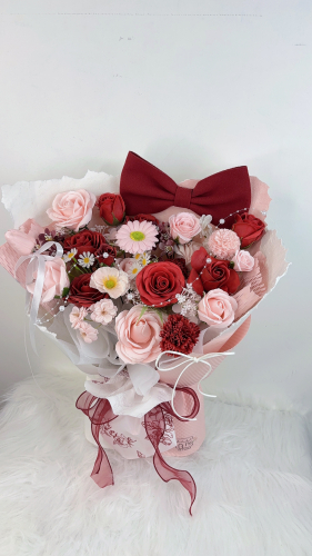 15 Stalks Mix Soap Flower Bouquet (Bow Dream)
