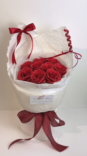 9 Stalks Soap Flower Bouquet (Russian Round)