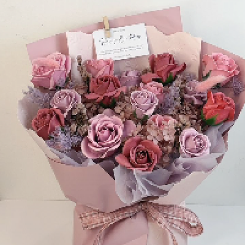 16 Stalks Soap Flower Bouquet (Mauve)