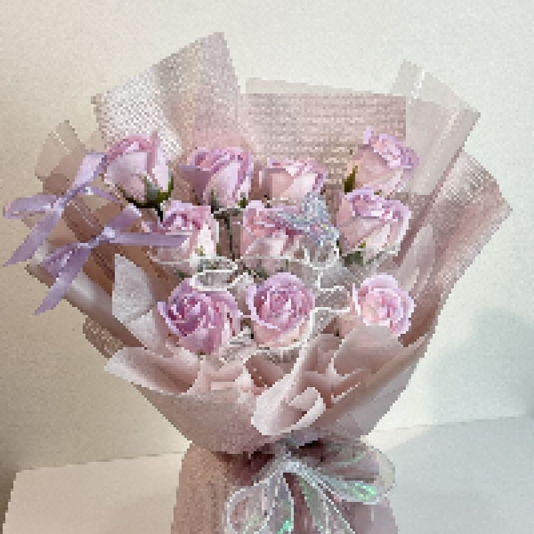 10 Stalks Soap Flower Bouquet (Pastel Flutter)