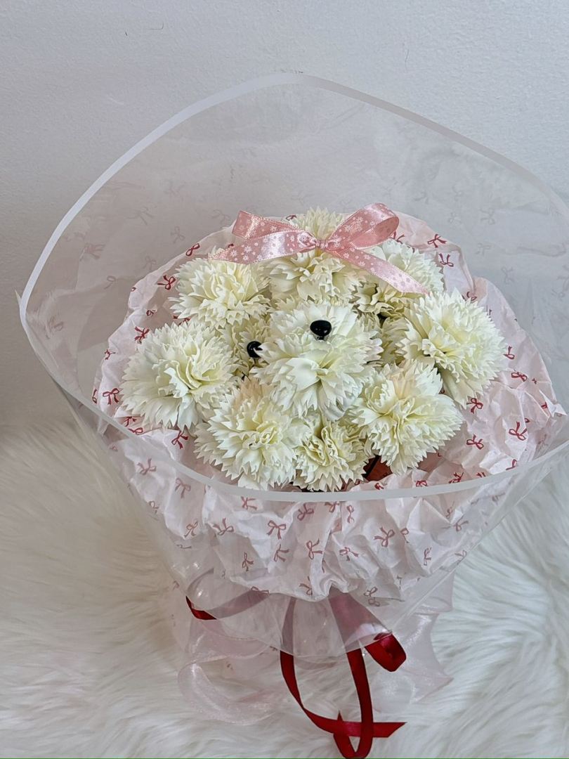 11 Stalks Soap Flower Bouquet (Fluffy Pup)