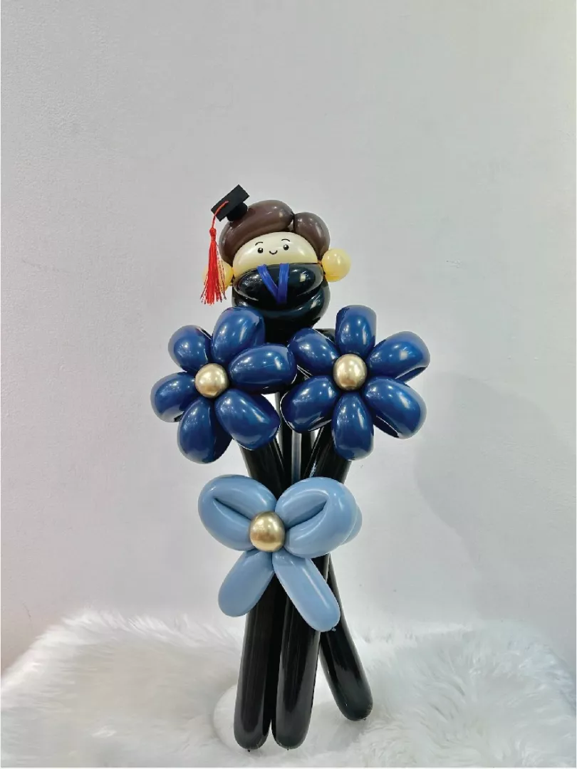 Balloon Flower Bouquet | Graduation 2 Stalks