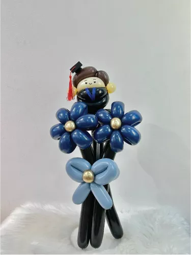 Balloon Flower Bouquet | Graduation 2 Stalks