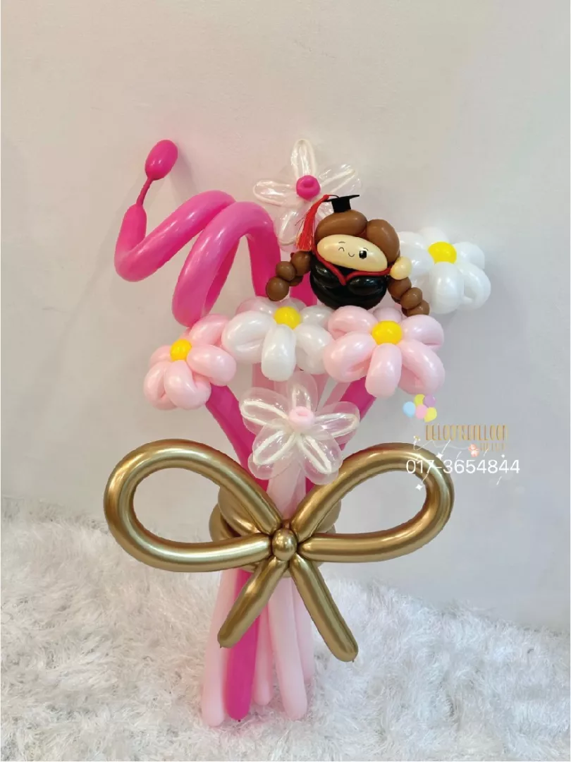 Balloon Flower Bouquet | Graduation 6 Stalks