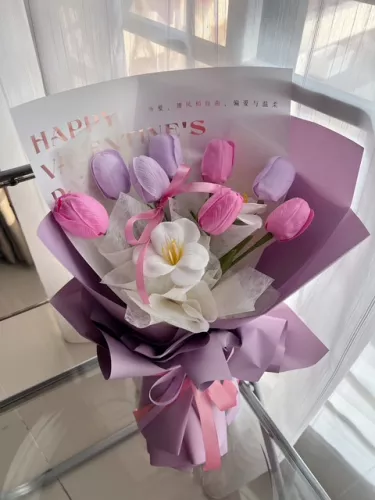 Plum Desire Soap Flower Tulip Bouquet