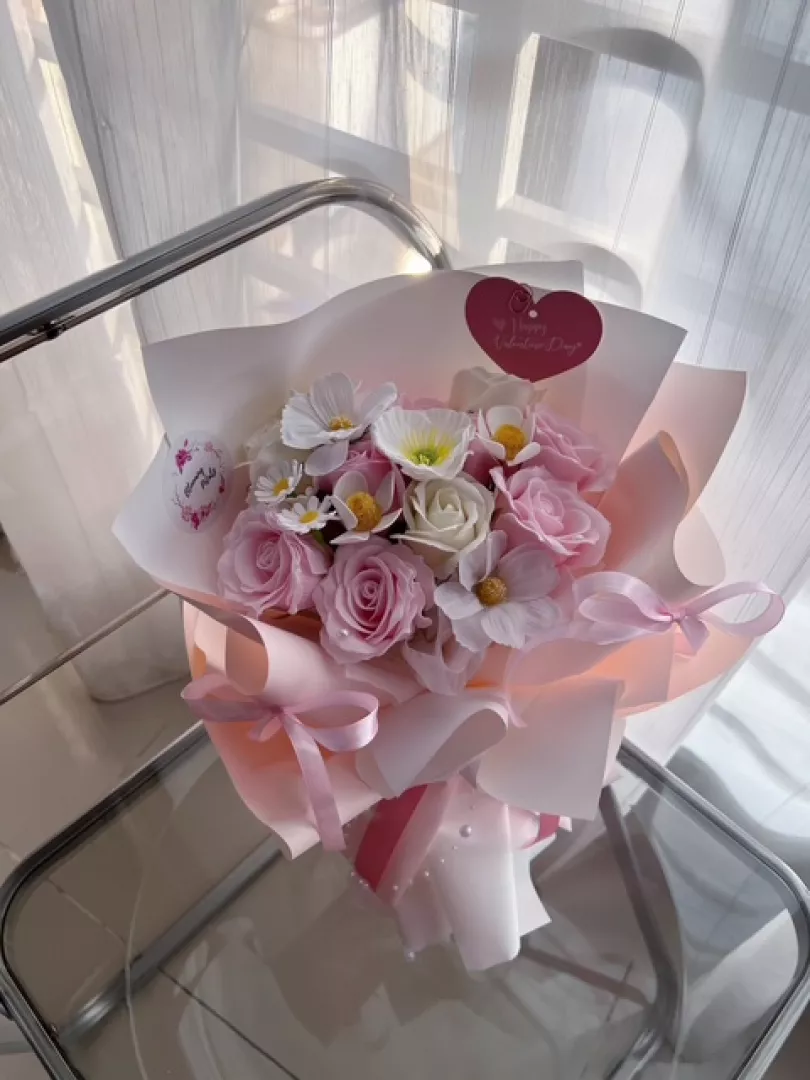 Sweet Valentine Soap Flower Bouquet
