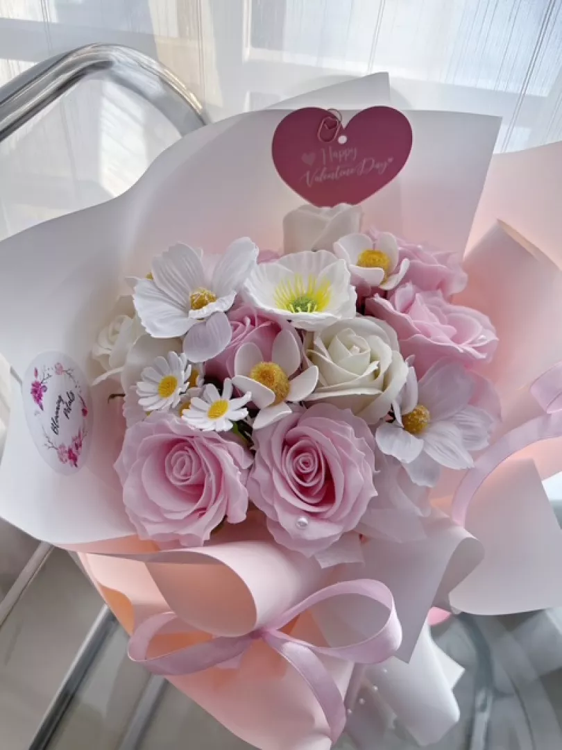 Sweet Valentine Soap Flower Bouquet