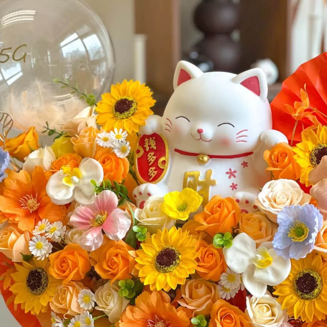 Neko Fortune Cat Soap Flower Box
