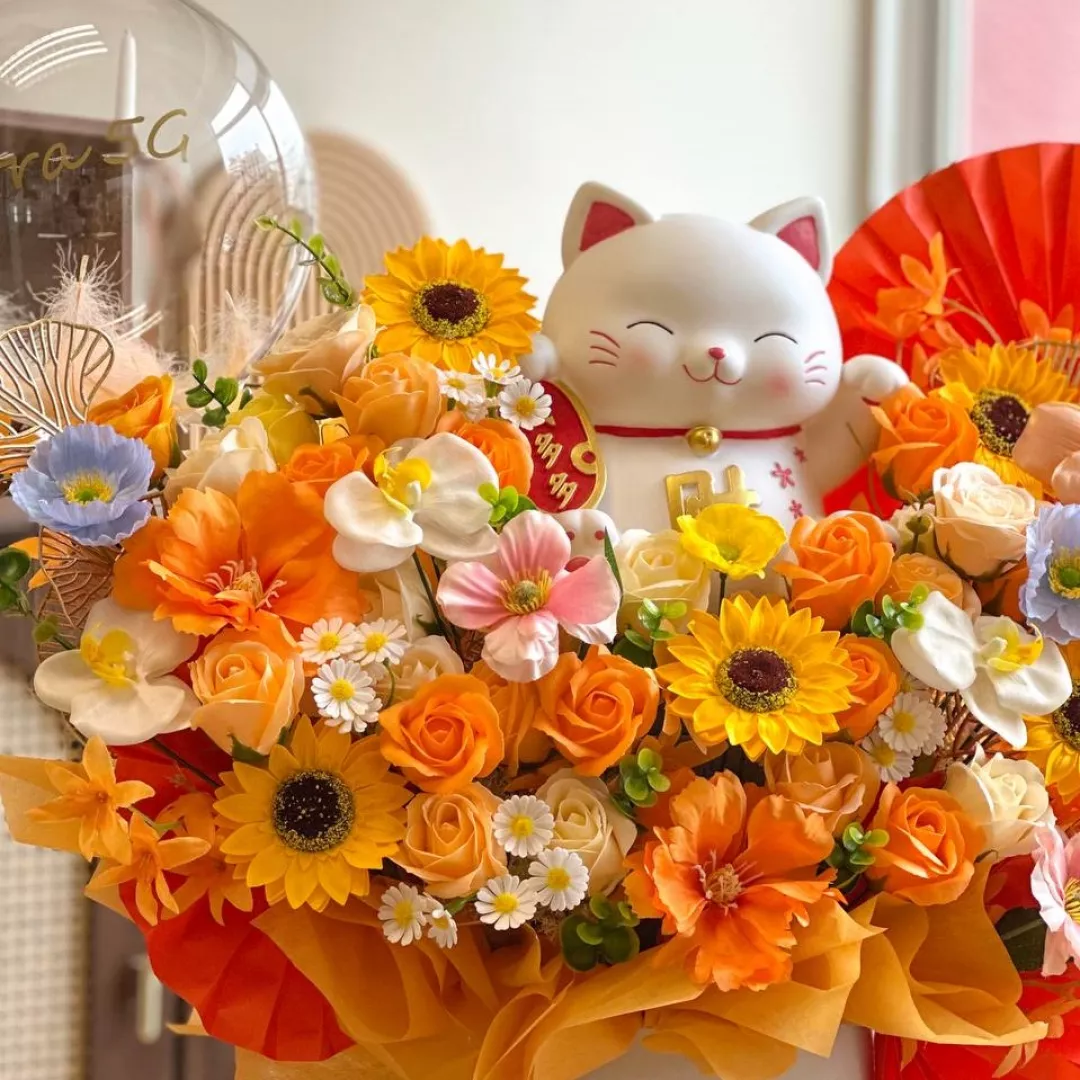 Neko Fortune Cat Soap Flower Box