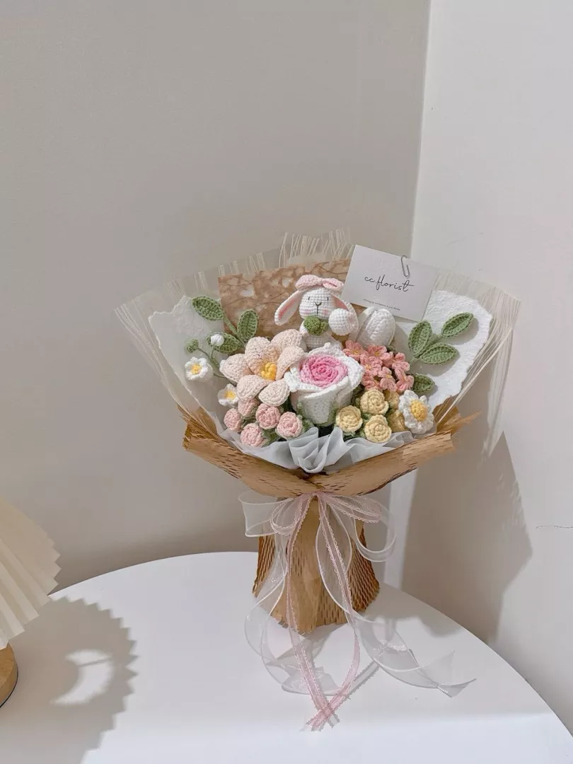 Cutie Bunny Crochet Bouquet