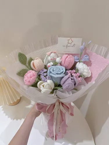Valentine's Day 2026 - Cutie Bunny Crochet Bouquet