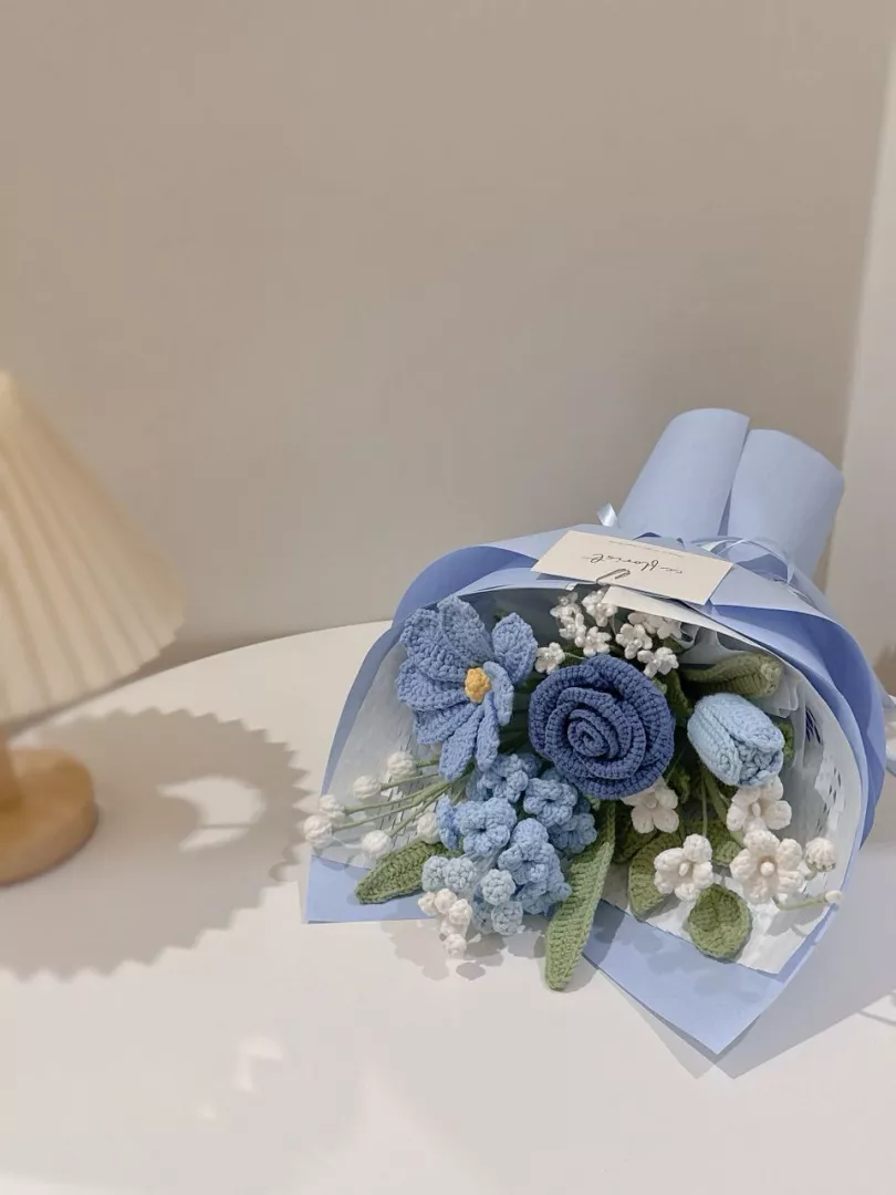 Valentine's Day 2026 - Mix Crochet Bouquet (Blue Theme)