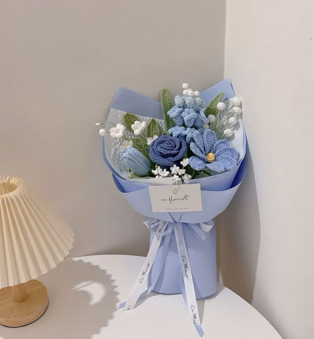 Valentine's Day 2026 - Mix Crochet Bouquet (Blue Theme)