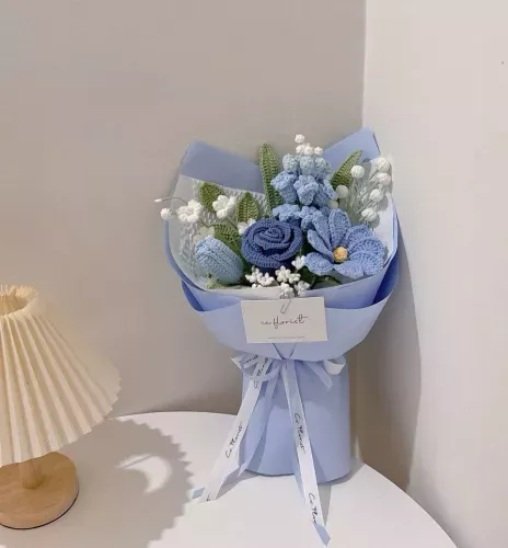 Valentine's Day 2026 - Mix Crochet Bouquet (Blue Theme)