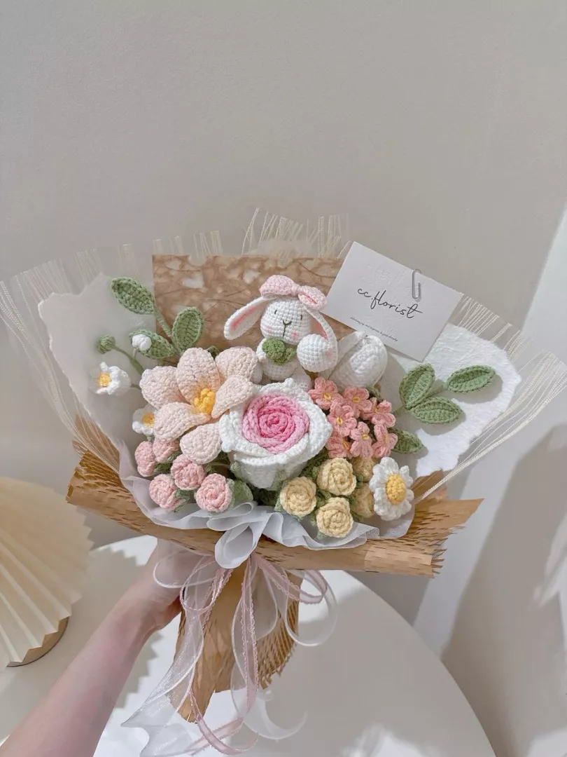Cutie Bunny Crochet Bouquet