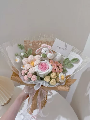 Cutie Bunny Crochet Bouquet