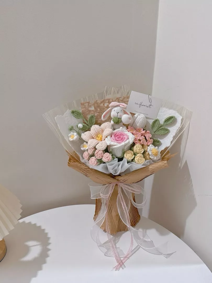 Cutie Bunny Crochet Bouquet