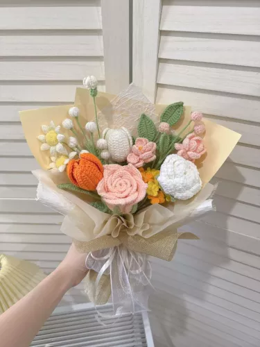 Orange Peach Theme Mix Bouquet