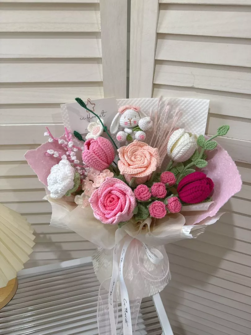 Pink Theme Bunny Bouquet