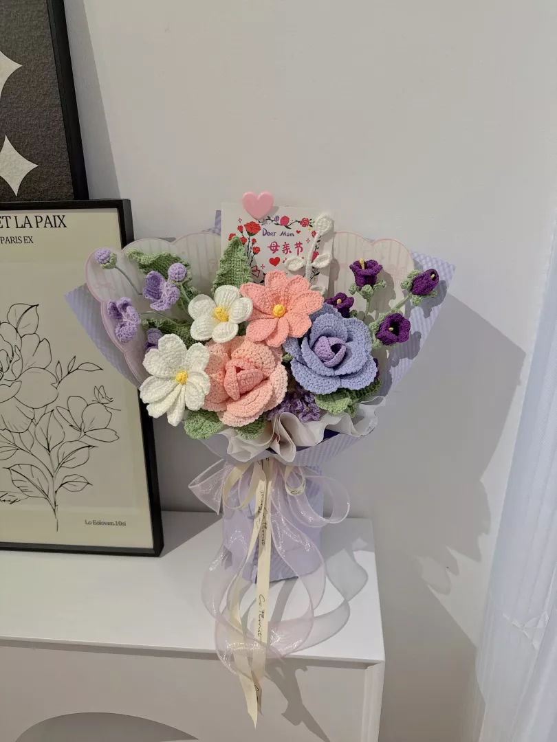 M size Mix Crochet Bouquet (Purple Theme)