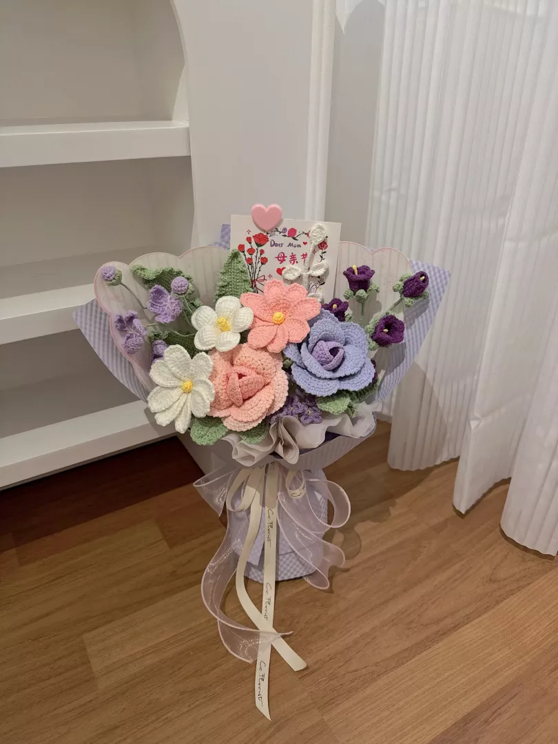 M size Mix Crochet Bouquet (Purple Theme)