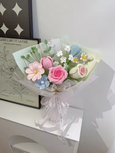 M size Mix Crochet Bouquet (Pastel Theme)