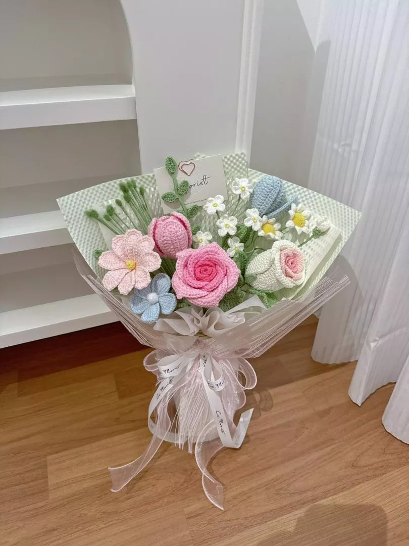 M size Mix Crochet Bouquet (Pastel Theme)