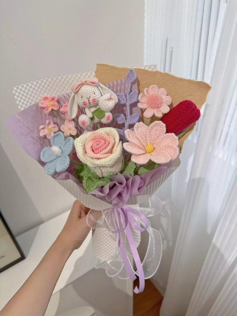 S size Cutie Bunny Crochet Bouquet