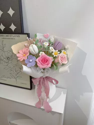 M size Mix Crochet Bouquet (Pastel Theme)