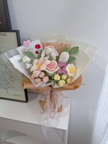 Cutie Bunny Crochet Bouquet