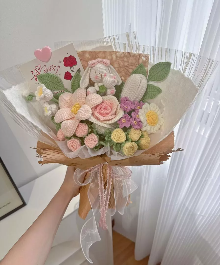 Cutie Bunny Crochet Bouquet