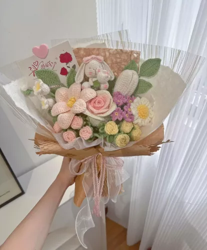 Cutie Bunny Crochet Bouquet