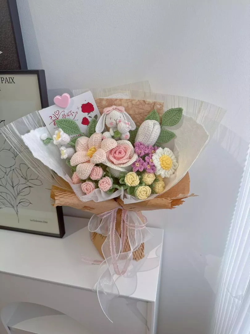 Cutie Bunny Crochet Bouquet
