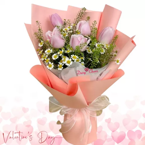 Pink Tulip Rose Chamomile VD2622