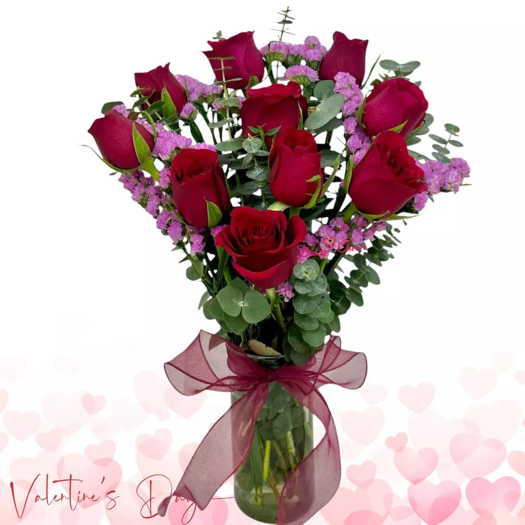 Classic Crimson Rose Vase VD2651