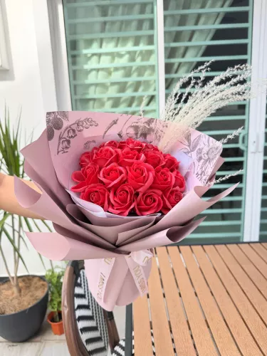 Lasting Love 16 stalks Rose with Preserved filler | Soap Flower 