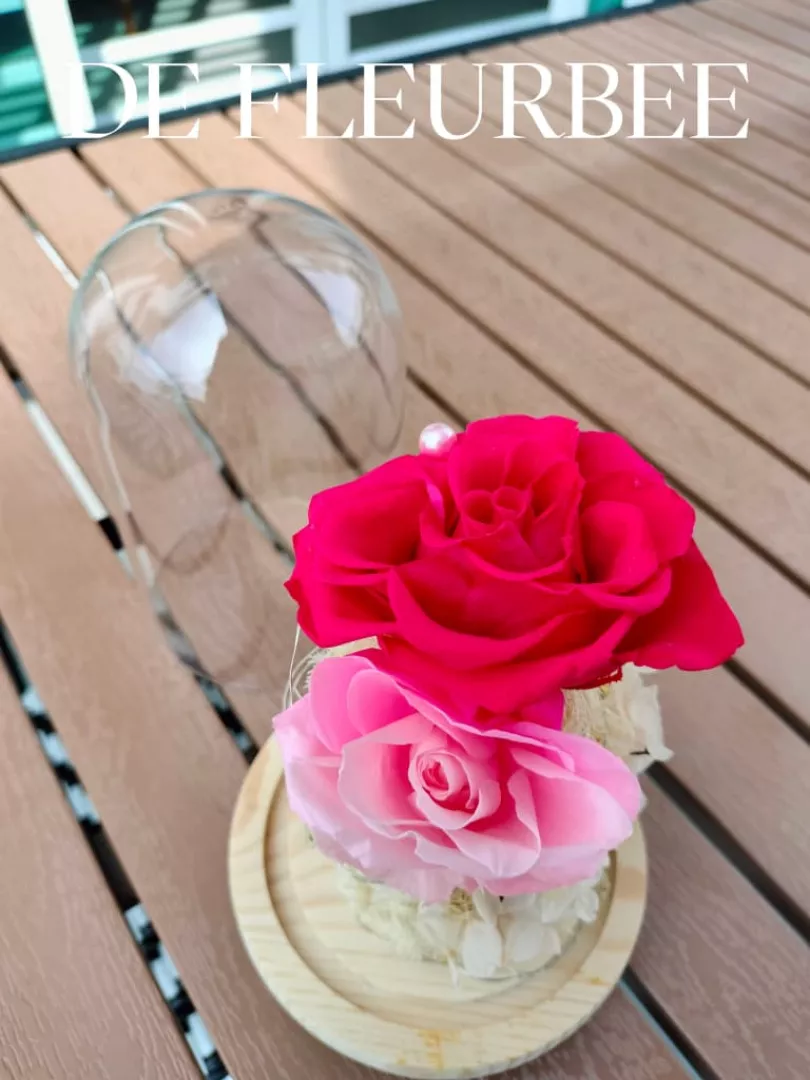 Preserved Rose In Glass Jar 永生花