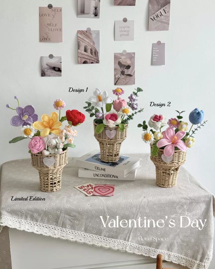 Valentine’s Day 2026 // Basket of Happiness [Crochet Flowers] 🌼🌸