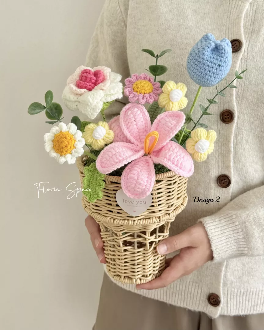 Valentine’s Day 2026 // Basket of Happiness [Crochet Flowers] 🌼🌸