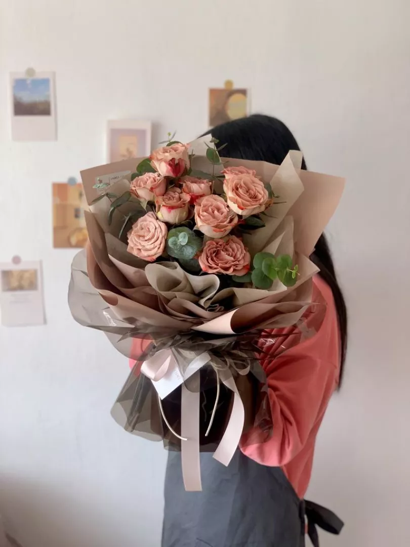 520 Eva Cappuccino Rose Bouquet ( Fresh Flower )