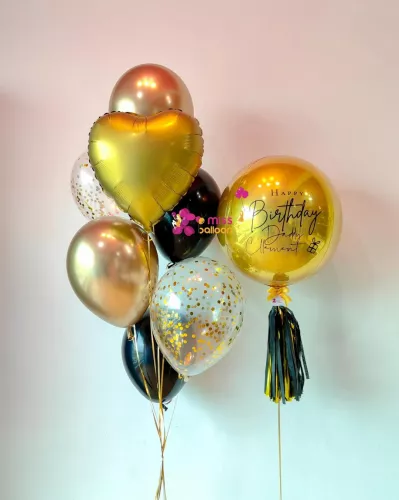 ORBZ Foil Helium Set | Black & Gold