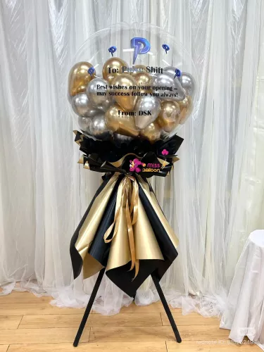Jumbo Balloon Opening Stand | Gold Silver