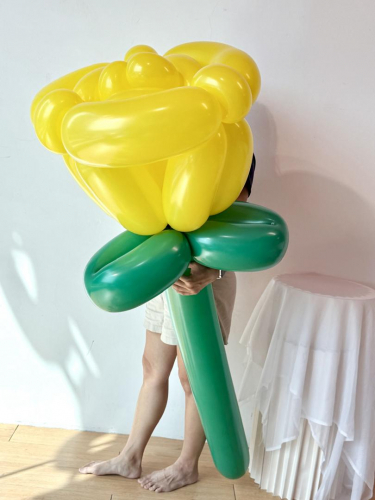Giant Rose Balloon Sculpture - Yellow Green
