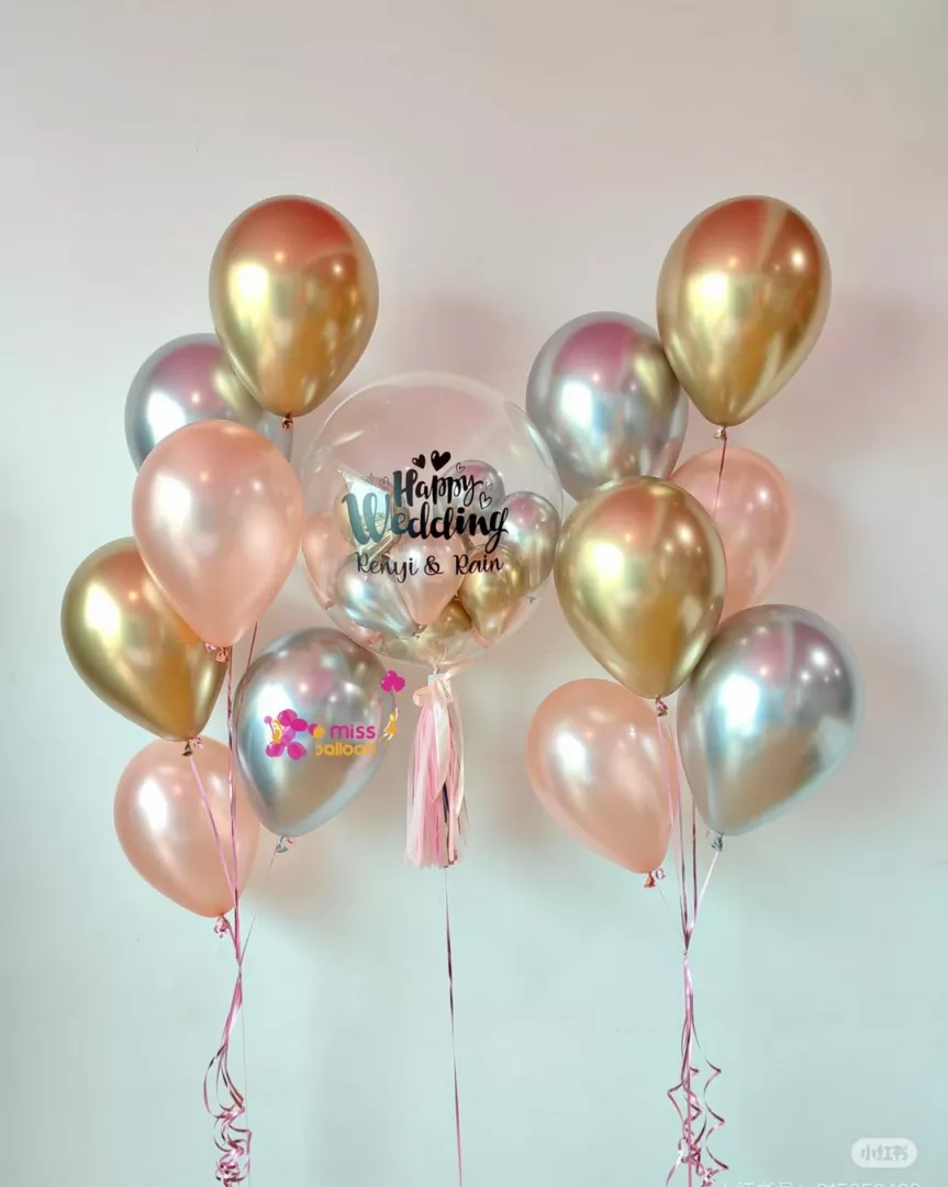 Bubble Balloon Twin Sets | Chrome Gold & Silver