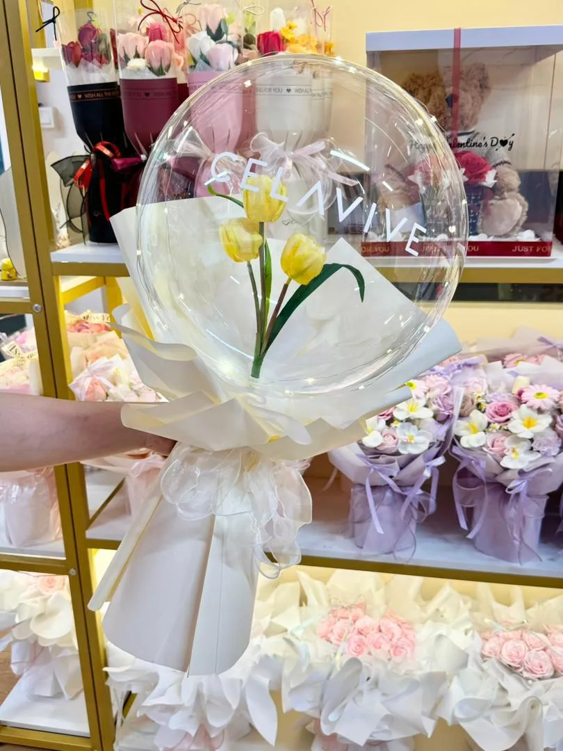 Tulip LED Balloon Bouquet - Yellow