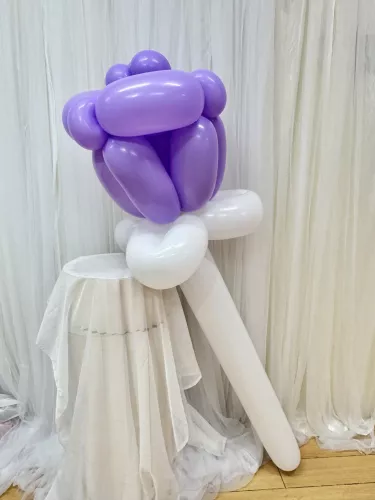Giant Rose Balloon Sculpture - Purple White