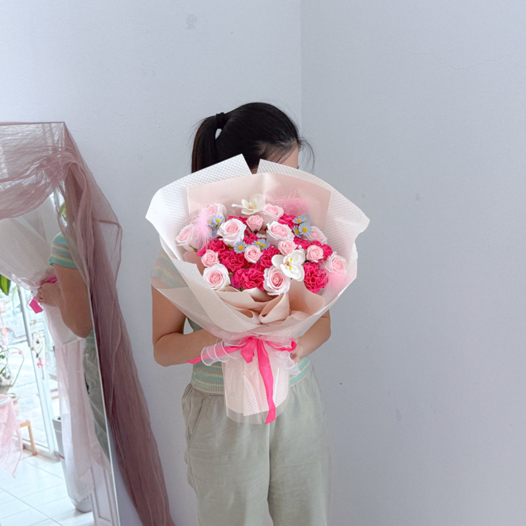 Soap Flower Bouquet | Pretty in Pink
