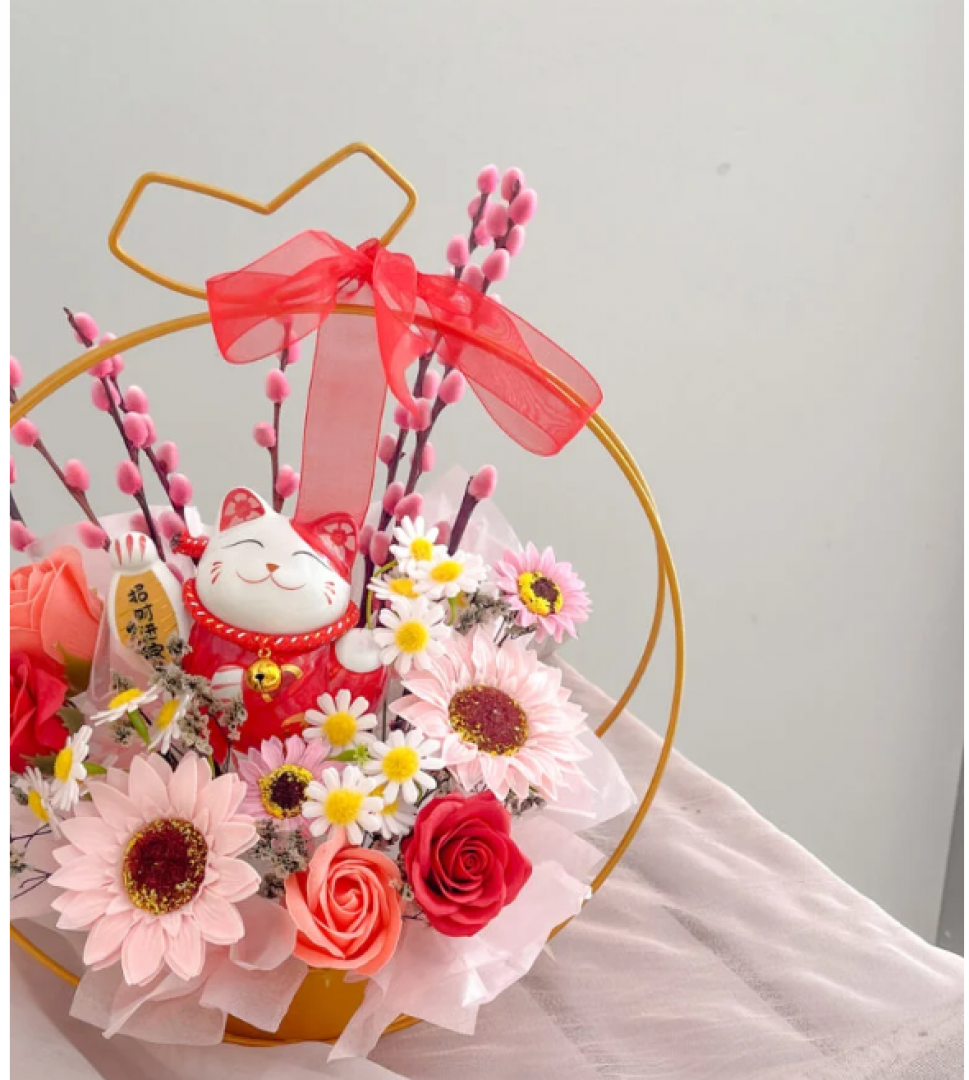 Congratulatory Soap Flower Box | Pinky Lucky Cat box