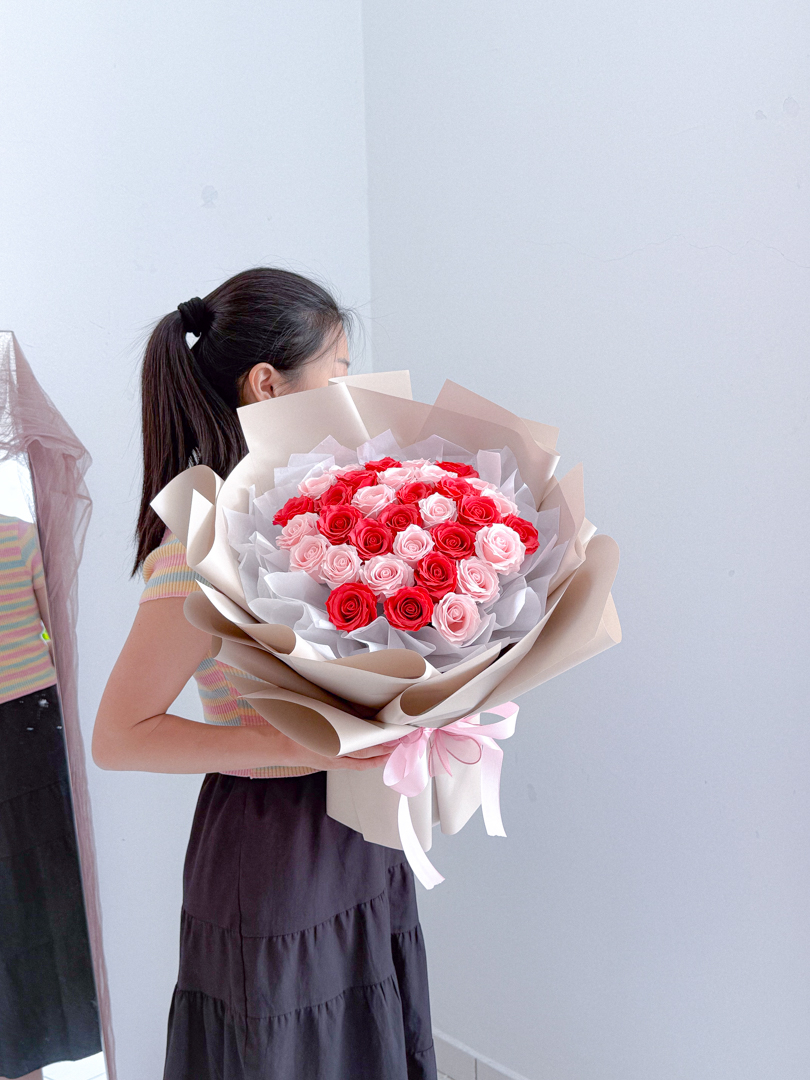 Soap Flower Bouquet | Moonlit Desire (33 Rose) - Plum